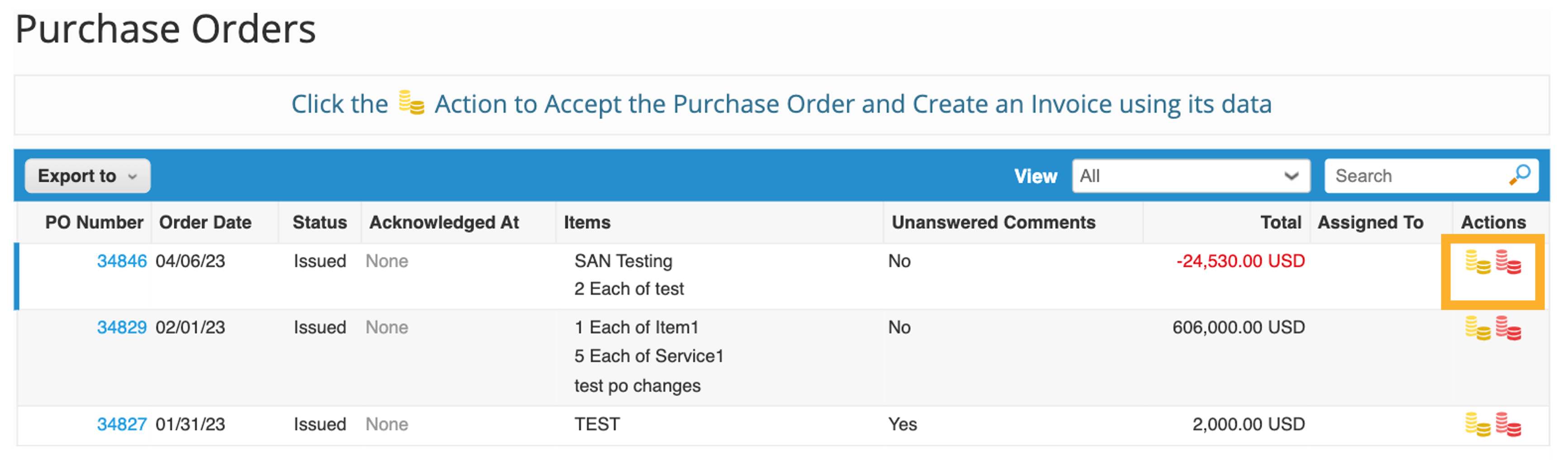 Credit Note Interface